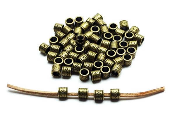 Tibetische Perlen Metall Beads - Antik Bronze Look - DIY - 8x8 mm