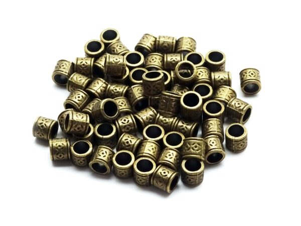 Tibetische Perlen Metall Beads - Antik Bronze Look - DIY - 8x8 mm