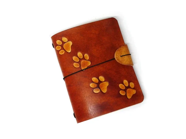 Lederbuch 4EVER OX - A6 - Paws Browny mit austauschbarem Buchblock