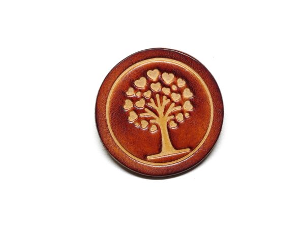 Leder Magnet Pin - OX Antique - Lovetree - Rund 60 – Bild 2