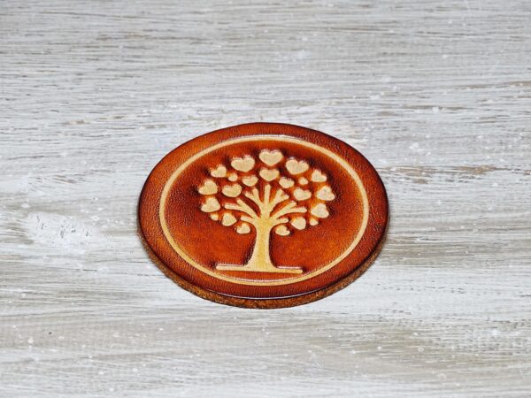 Leder Magnet Pin - OX Antique - Lovetree - Rund 60 – Bild 4